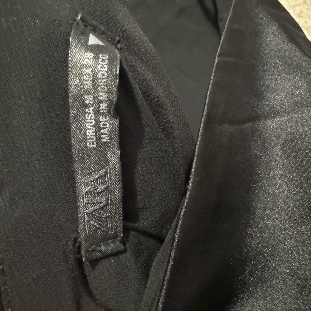 Zara Black Backless Satin Dress - Picture 5 of 7